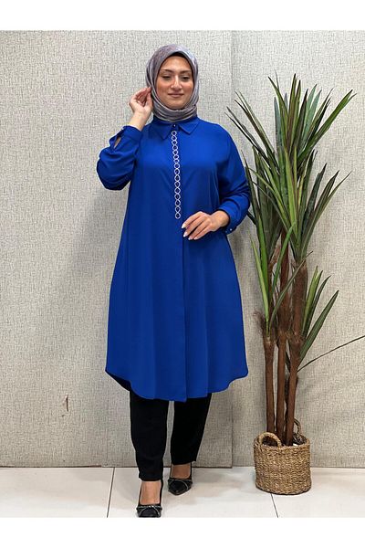 Butik büyük beden S Stoned Front Tunic