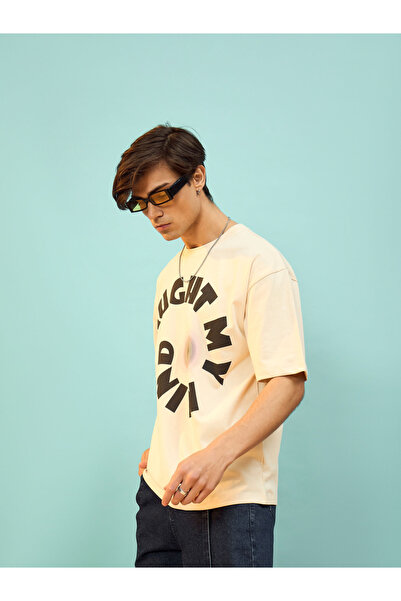 Mascln Sassafras By Styli Caught My Mind Slogan Print Oversized T-Shirt