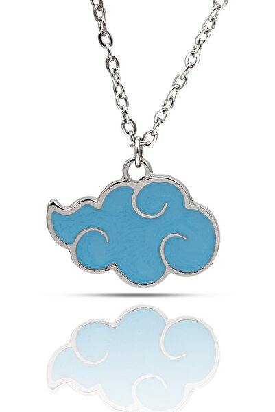 kolbi قلادة ناروتو أنيمي أكاتسوكي كلاود - لون أزرق فضي مع سلسلة كلاسيكية