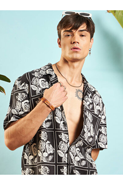 Mascln Sassafras By Styli Floral Print Relaxed Fit Shirt