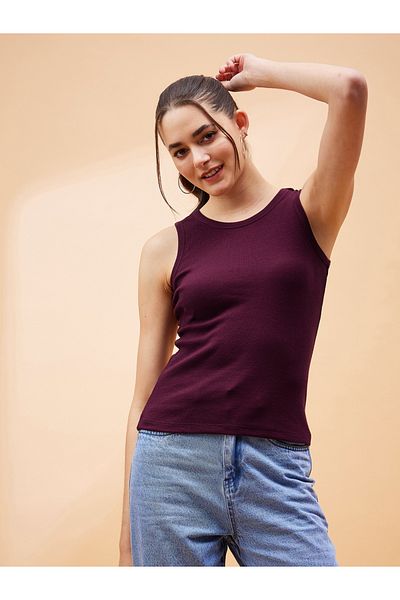 Sassafras By Styli Solid Ribbed Tank