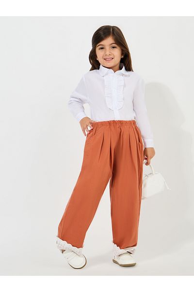 Styli Solid Ruffle Detail Long Sleeves Shirt