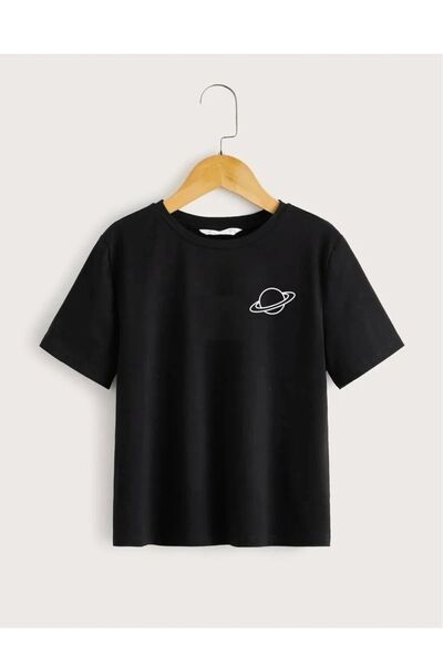 ROOSTER GOLD تي شيرت مطبوع عليه كوكب للأطفال