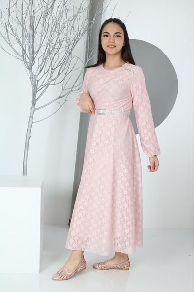 Asortik Kids فستان سهرة حجاب جبر بناتي - طويل ومبطن