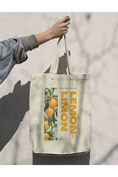 redame Limon Yaz Lemon Summer Cloth Bag Tote Bag
