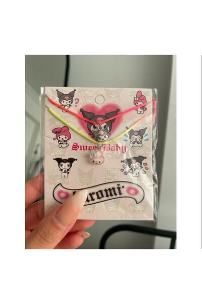 synshop Sanrio Kawaii Kuromi My Melody 2li İp Kolye Seti Y2k Kpop Arkadaş Bes...