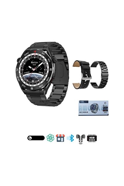 FORA D4 Pro 1.43" Amoled Ekran 4gb Hafıza Market/Müzik/Kulaklık Bağlantı Özellikli 3 Kordonlu Akıllı Saat