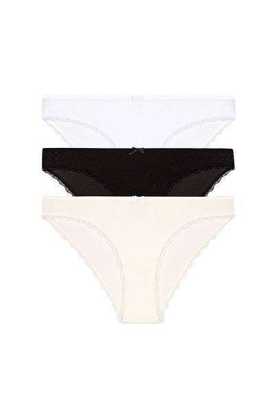 Şahin 6 bucăți bikini și chiloți din lycra cu dantelă 95% bumbac - pachet de culori mixte