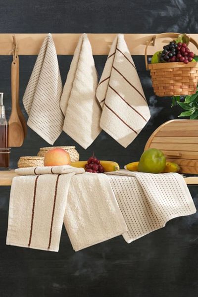 eco concept Set de 6 cârpe și prosoape de bucătărie cu model - 30X50 cm, rezistente la pete și mirosuri