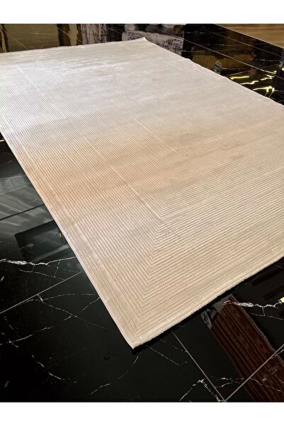 Sanat Halı Lüks Tasarım Ekru Halı - Modern Salon & Oturma Odası Halısı
