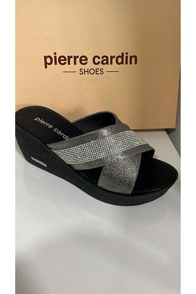 Pierre Cardin FILLED HEEL SLIPPERS WITH STONE STRIP FRONT PC-3507