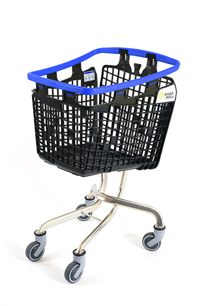 Rafiste Plastik Market (Alışveriş) Arabası 100 L Loop Mavi