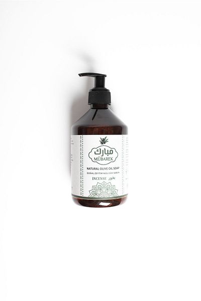 Mübarek Defne Sabunu Natural Incense Scented Olive Oil Liquid Soap 500ml
