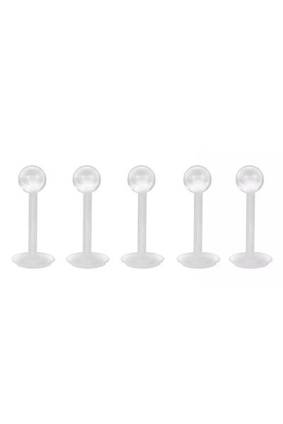 Jaida Moda Unisex Bioplast 5-Piece Piercing Set – for Tragus, Helix, Cartilage and Lobe