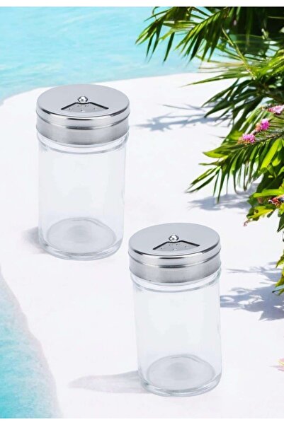 ÇEÇEN HOME موزع ملح بغطاء معدني - رف توابل بطول 8 سم 2 قطعة