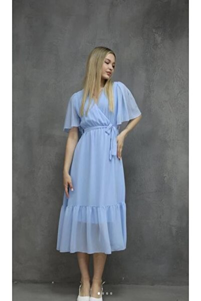 Butik Eylül ,Kısa Kol Şifon Abiye Elbise