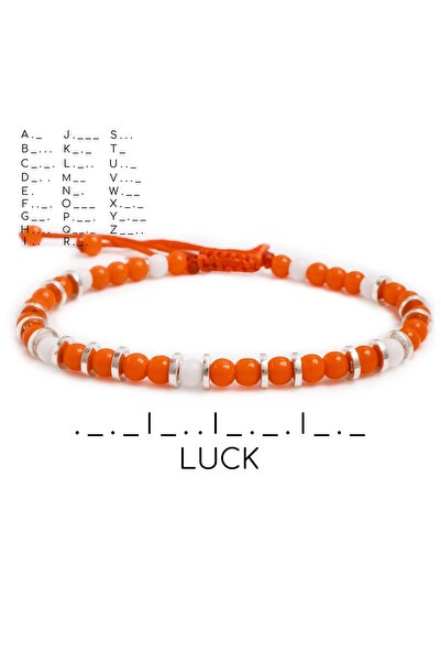 Eğlenceli Ve Ilham Verici Bileklik: Mors Alfabesi Bileklik Ile 'luck'