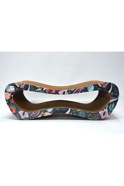 Lazy Paws Cat Scratching Sofa – Cardboard Cat Scratching – Horizontal Scratching - Medium (51X24X17 cm) - Ocean