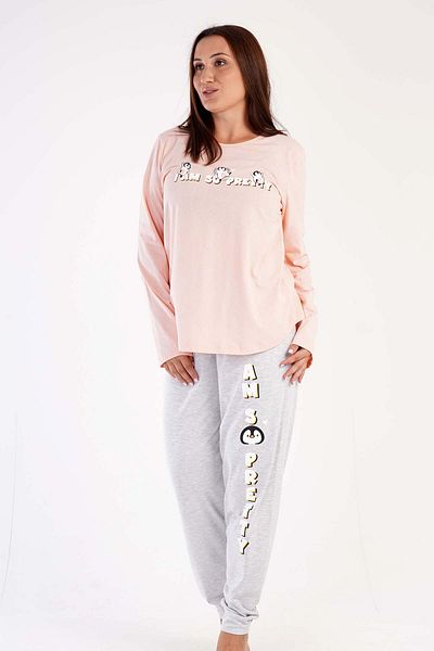 VİENETTA Long Sleeve Women's Pajama Set - Large Size, 303285
