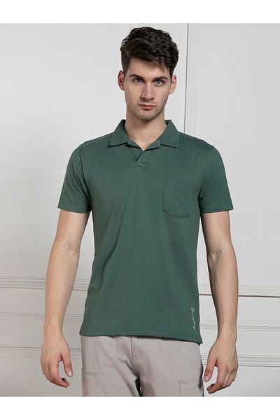 Dennis Lingo By Styli Regular Fit Solid Polo with Patch Pocket