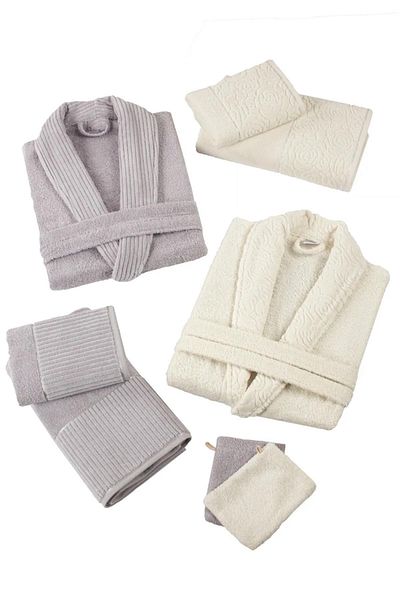 Zeynep Tekstil Nurpak Sevgi - 8 Piece Family Bathrobe Set Boxed