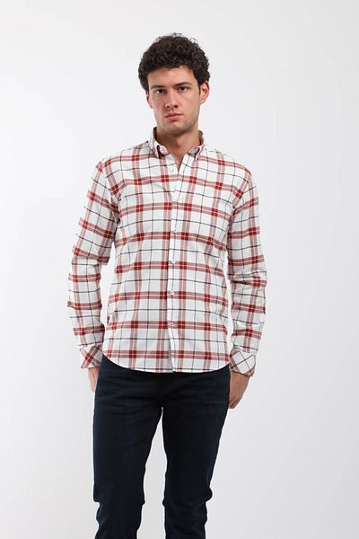 Keep Out Men's Long Sleeve Plaid Shirt Tile