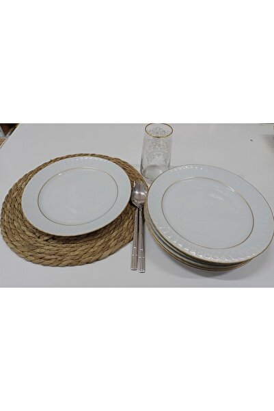 Güral Porselen 25 Cm Mat Yaldızlı Servis Tabağı 6 Adet