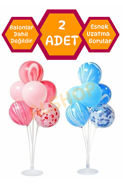 SEPET42 Suport pentru decorațiuni pentru baloane 2 bucăți cu 7 tije Set de do...