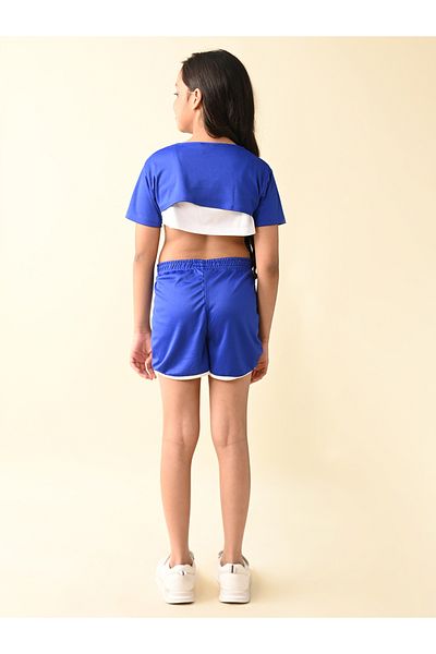 LilPicks By Styli 2in1 Style Printed Crop Top & Shorts Set