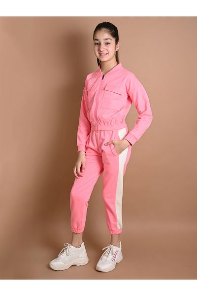 LilPicks By Styli Solid Flap Pocket Jacket & Joggers Set