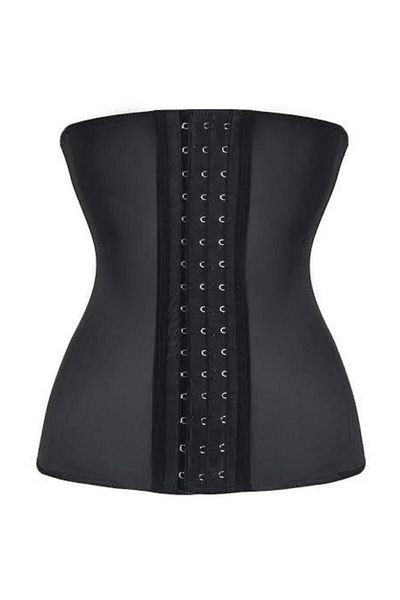 LK Body Shaping Firming Steel Underwire 3 Levels Strapless Latex Maternity Waist Corset Black