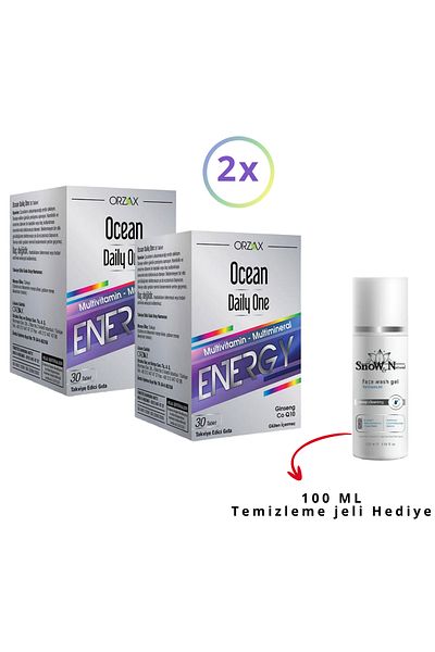 Ocean Daily One Energy - 30 Tablets, 2 Pieces/1 Piece 100ml Facial Cleansing Gel, Gift