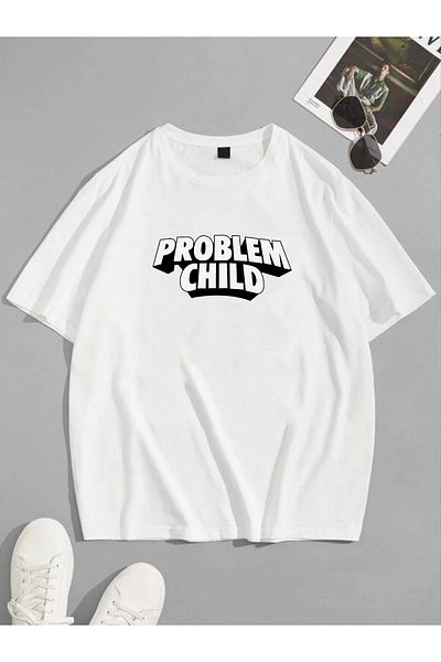 VASK Tricou oversize cu imprimeu PROBLEM CHILD unisex