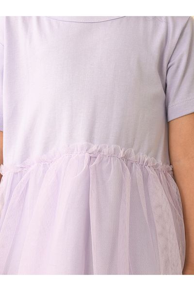 LilPicks By Styli Solid Mesh Insert Dress