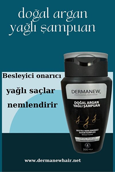 dermanew hair Argan Yağlı Şampuan - Işlem Görmüş Zayıf Ve Yağlı Saçlar Için