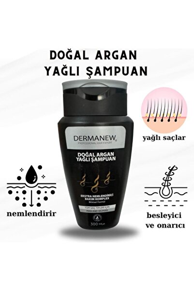 dermanew hair Argan Yağlı Şampuan - Işlem Görmüş Zayıf Ve Yağlı Saçlar Için