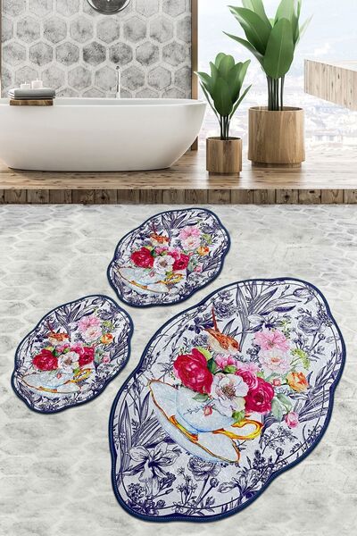 Chilai Home طقم سجاد حمام بيردي لوهال مكون من 3 قطع