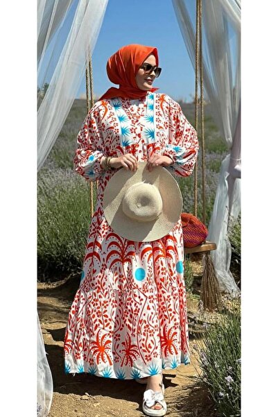 nizzell Premium φόρεμα βισκόζης με έθνικ σχέδιο - Καλοκαιρινό μακρύ γυναικείο βισκόζη Nizzell