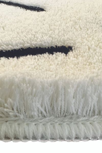 Chilai Home Bisquit Beige 90x90 cm Diameter Bathroom Carpet Acrylic