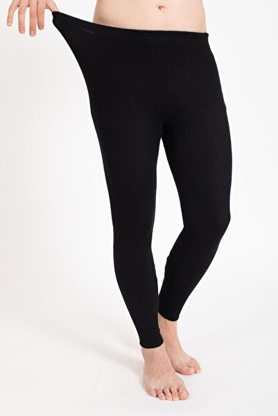KonForYou Siyah Unisex Kalın Yün Termal Tayt 0213y
