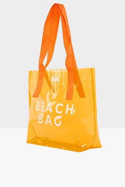 Bagmori Orange Women's Beach Bag Printed Transparent Beach Bag M000007257