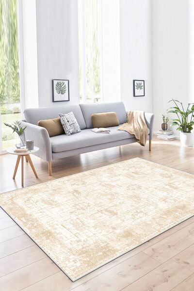 Halise Home Kaymaz Tabanlı Yıkanabilir Baskılı Halı Yolluk