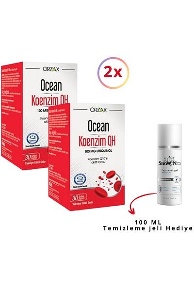 Ocean Coenzyme Qh 100 Ml Facial Cleansing Gel - 30 Capsules (2 Pcs) & (1 Pcs) Gift