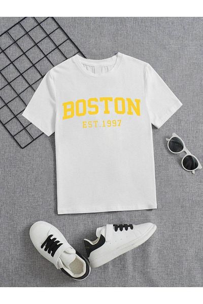 VASK Unisex Comfortable Cotton Printed White Children's T-shirt
