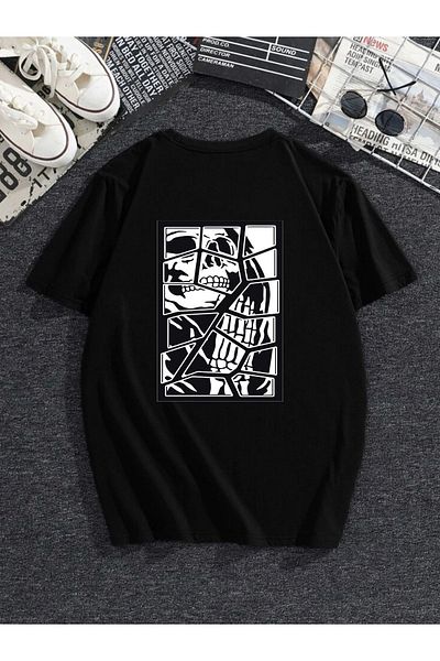 MODADEER Μπλουζάκι Unisex με στάμπα με σκελετό Oversize