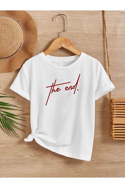 VASK Tricou alb pentru copii, unisex, confortabil, din bumbac, imprimat