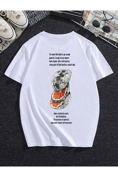 MODADEER Unisex Sliced Moon Oversize Tshirt