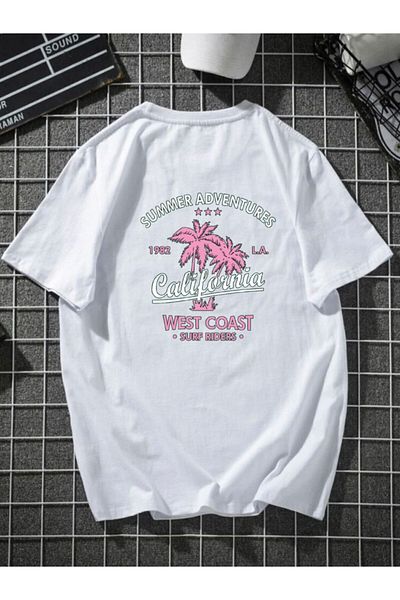 MODADEER Unisex Pink California Oversize Tshirt