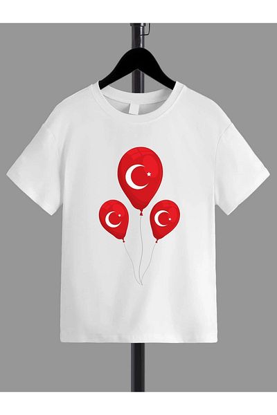 VASK Unisex Άνετο Βαμβακερό εμπριμέ παιδικό μπλουζάκι