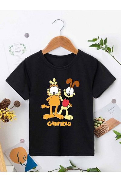 VASK Unisex Άνετη εφαρμογή Cotton Riot Society εμπριμέ μαύρο παιδικό μπλουζάκι